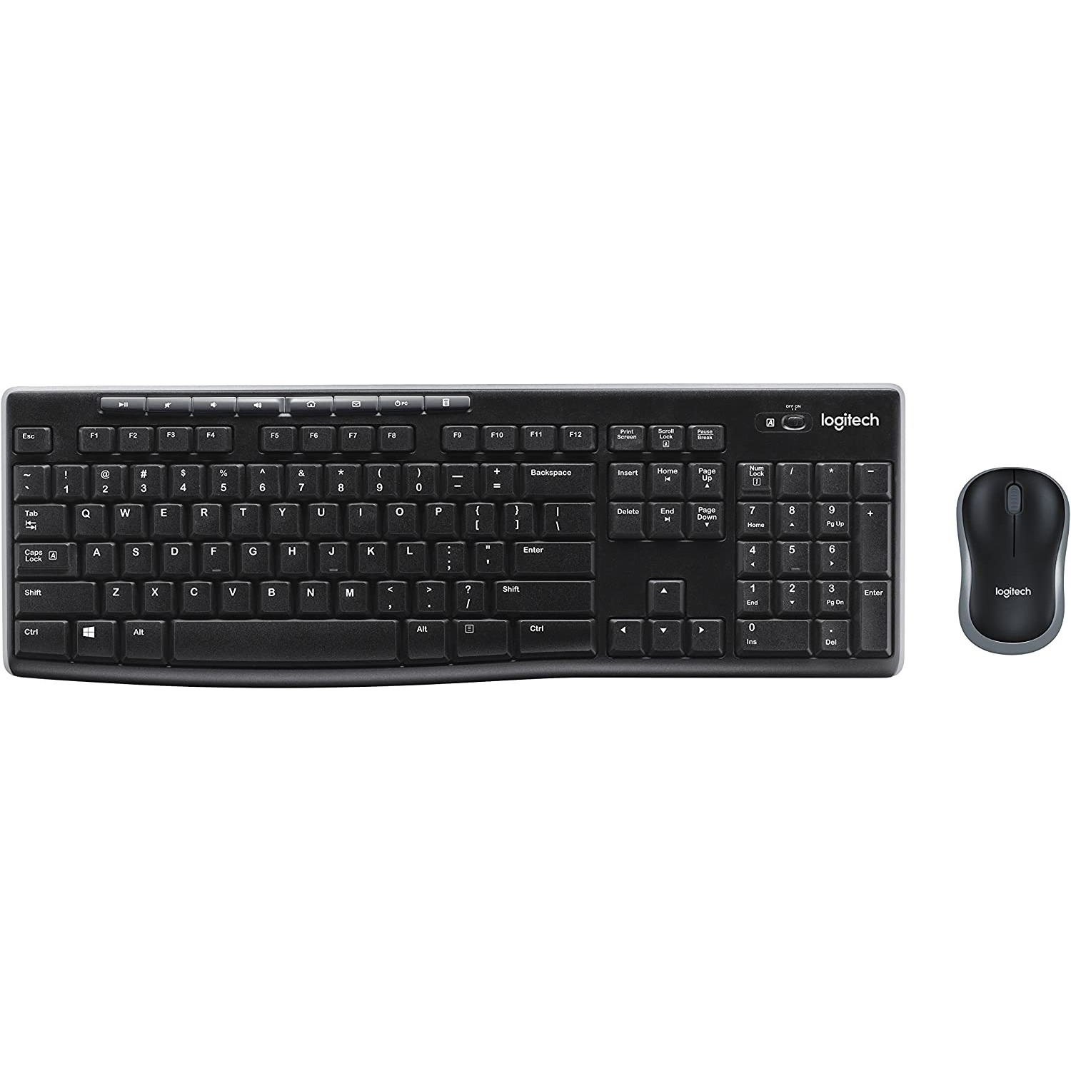 Original Logitech MK270 Wireless Combo Keyboard & Mouse Set USB QWERTY Black (920-004523)