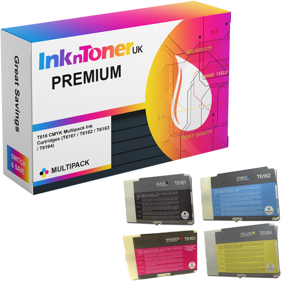 Premium Compatible Epson T616 CMYK Multipack Ink Cartridges (T6161 / T6162 / T6163 / T6164)