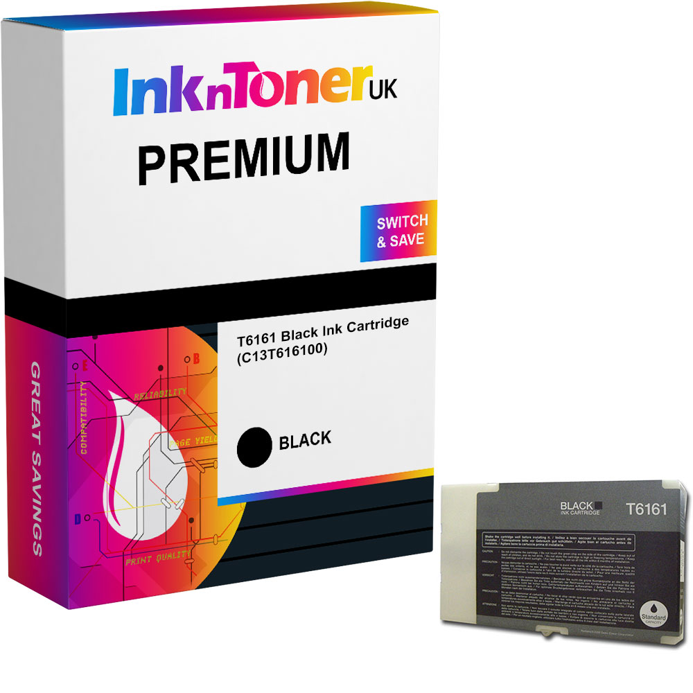 Premium Compatible Epson T6161 Black Ink Cartridge (C13T616100)