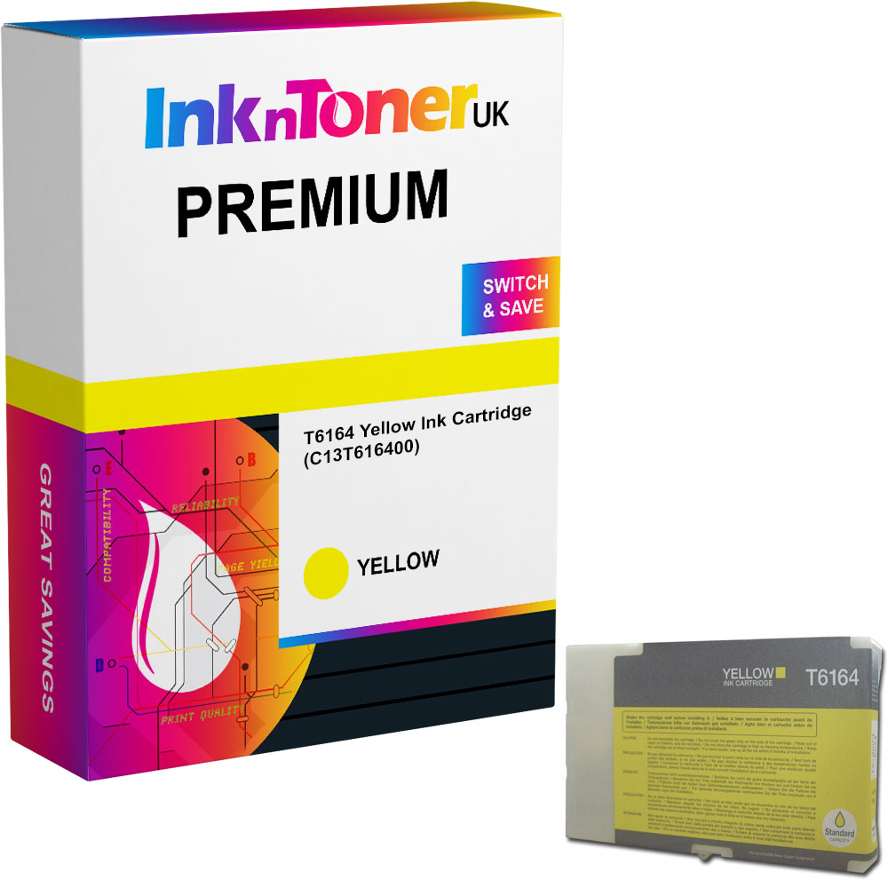 Premium Compatible Epson T6164 Yellow Ink Cartridge (C13T616400)
