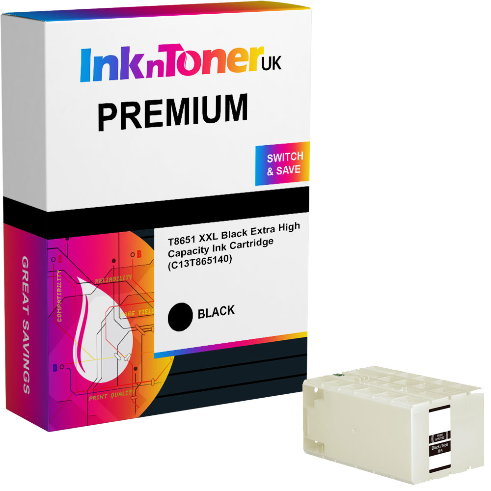 Premium Compatible Epson T8651 XXL Black Extra High Capacity Ink Cartridge (C13T865140)