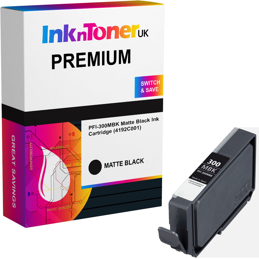 Premium Compatible Canon PFI-300MBK Matte Black Ink Cartridge (4192C001)