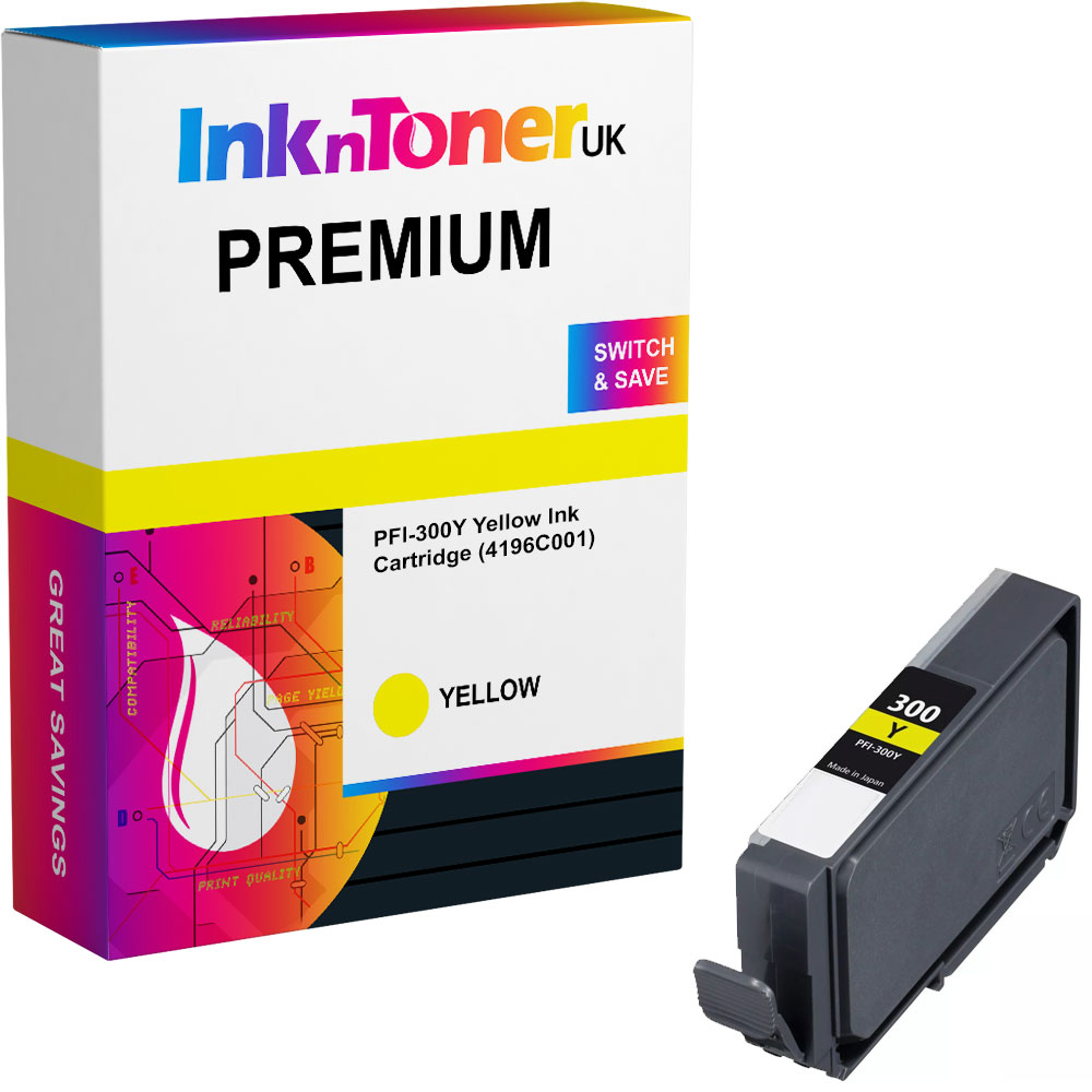 Premium Compatible Canon PFI-300Y Yellow Ink Cartridge (4196C001)