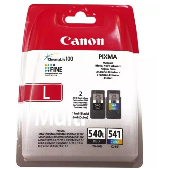 Original Canon PG-540L / CL-541 Black & Colour Combo Pack Ink Cartridges (5224B009 / 5224B014)