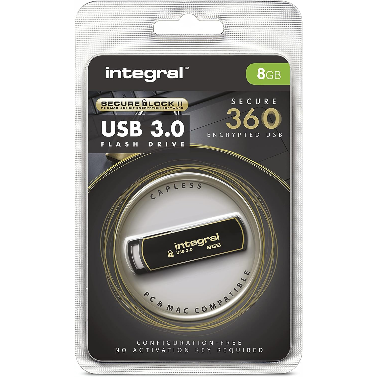 Original Integral Sec 360 Encrypt Usb3.0 8Gb (INFD8GB360SEC3.)