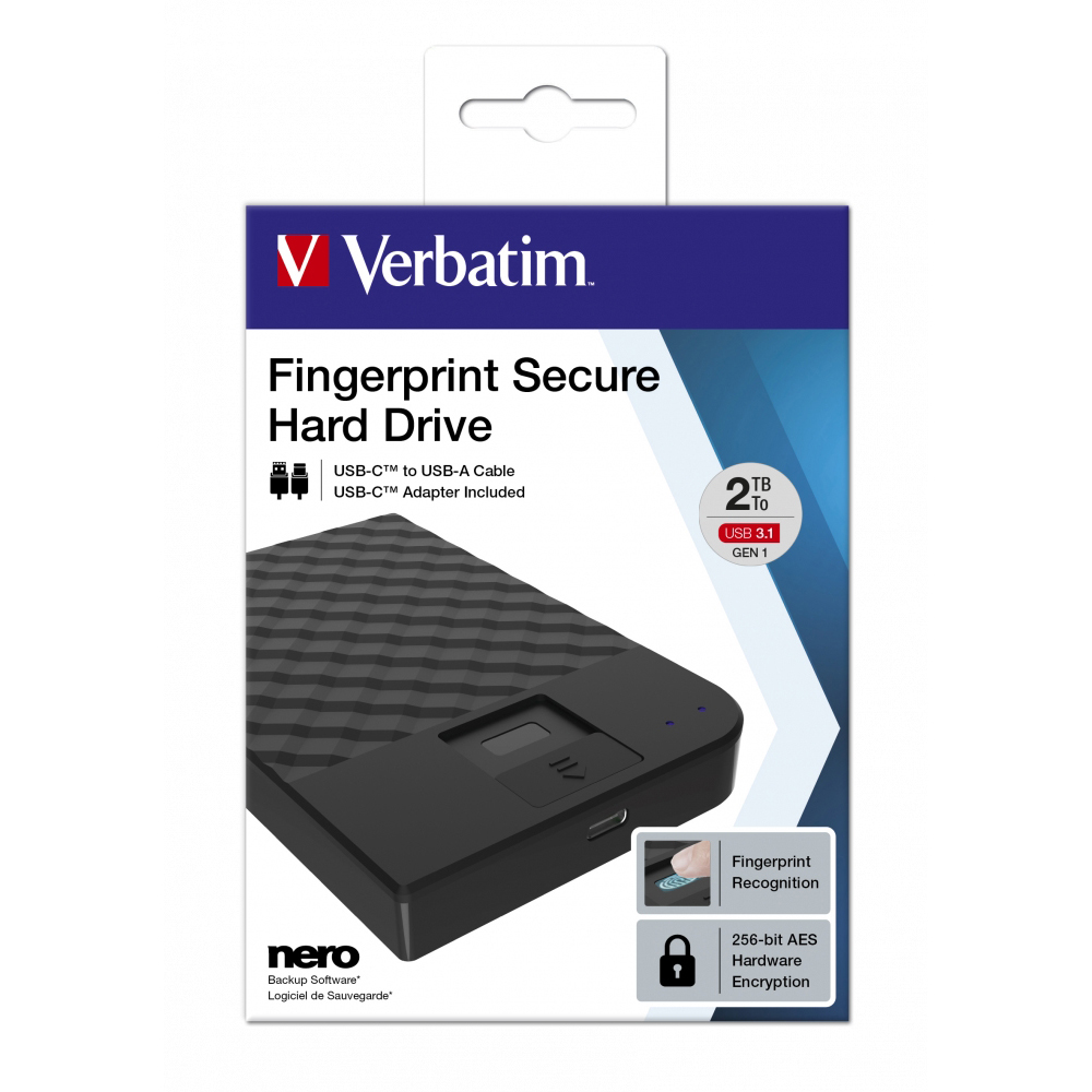 Original Verbatim Fingerprint Hard Drive 2Tb (53651)