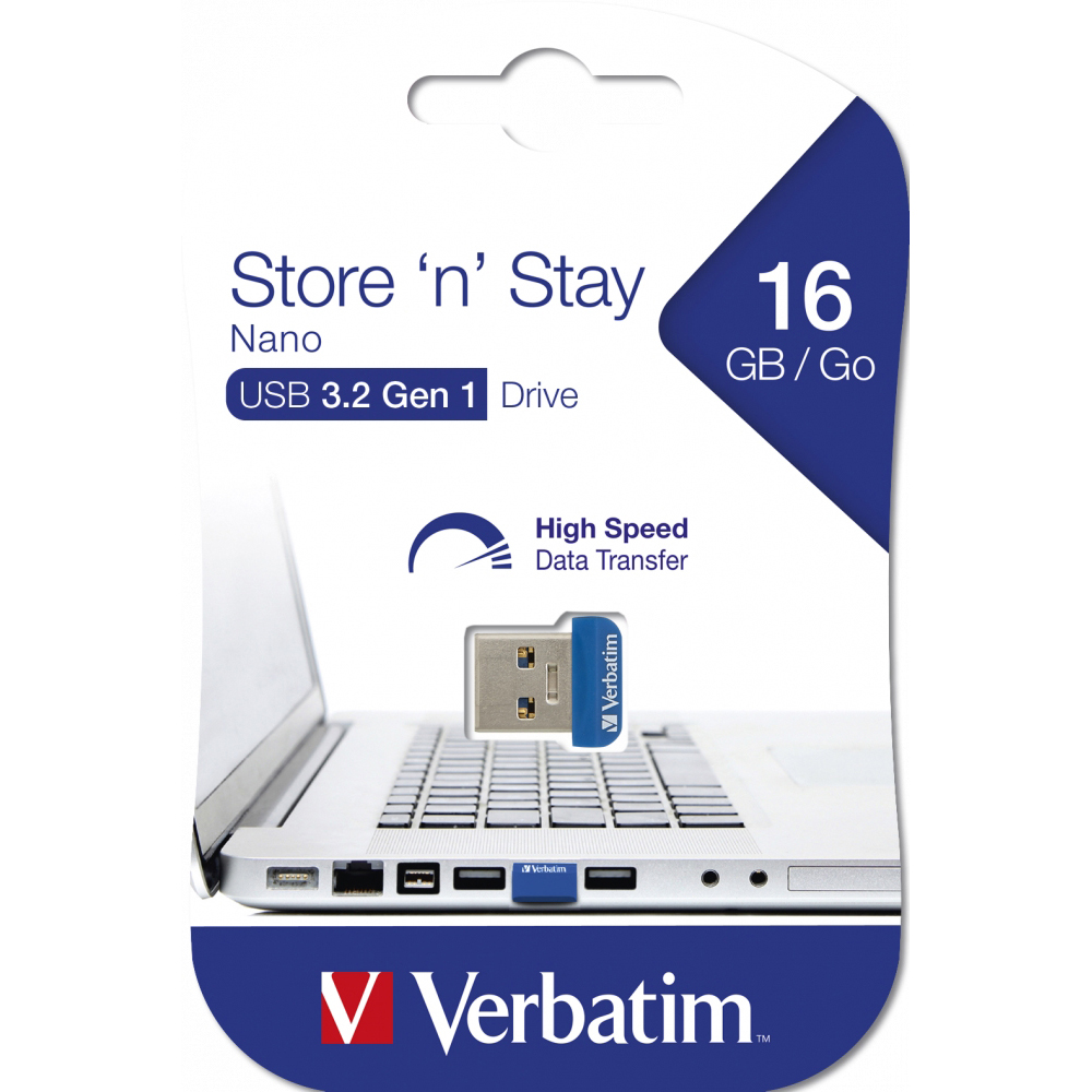Original Verbatim Nano Usb 3 Flash Drive 16Gb (98709)