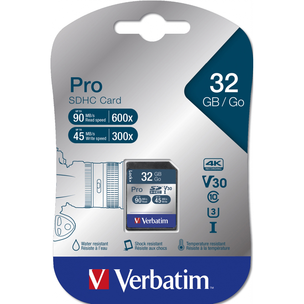 Original Verbatim Pro Sdhc 32Gb Memory Card (47021)
