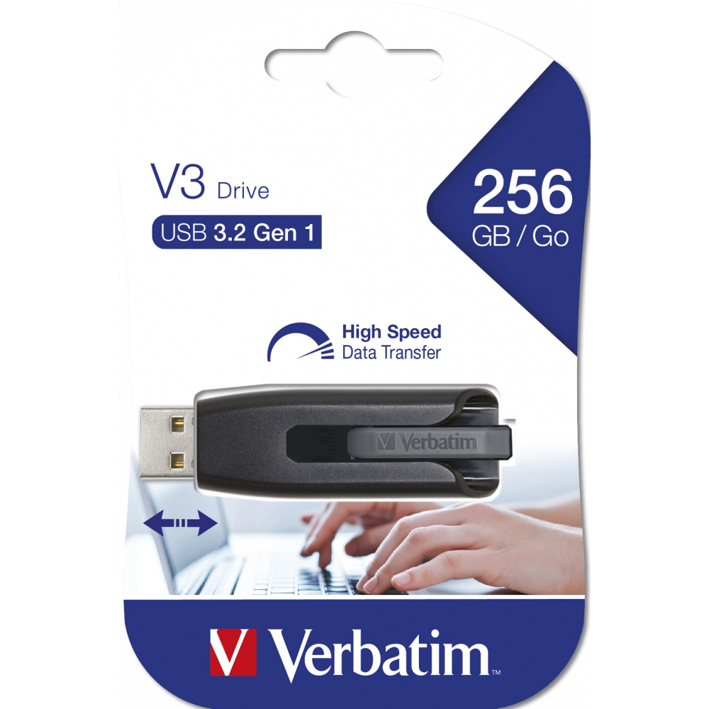 Original Verbatim V3 Usb3.0 256Gb Flash Drive (49168)
