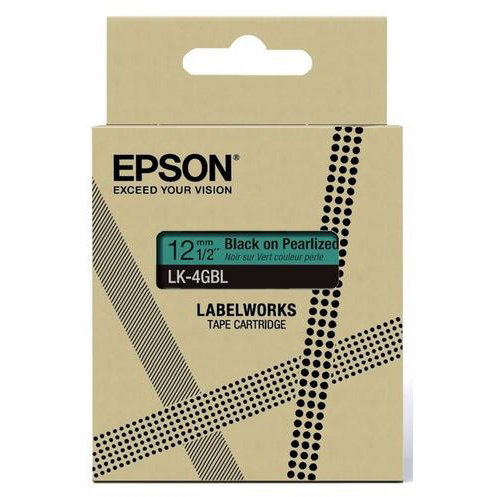 Original Epson Lk-4Gbl Colour Tape 12Mm Pearl Green/Black (9M) (C53S672102)