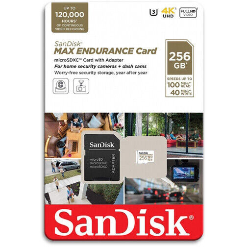 Original Sandisk Max Endurance 256Gb Microsdhc Memory Card And Adapter (SDSQQVR-256G-GN6IA)