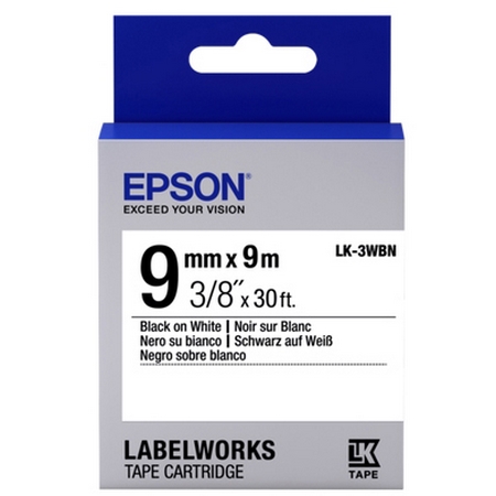 Original Epson Lk-3Wbn Label Cartridge Standard Black/White 9Mm (9M) (C53S653003)