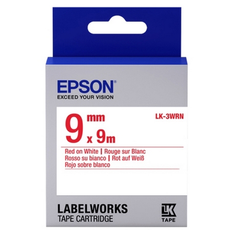 Original Epson Lk-3Wrn Label Cartridge Red/White 9Mm (9M) (C53S653008)