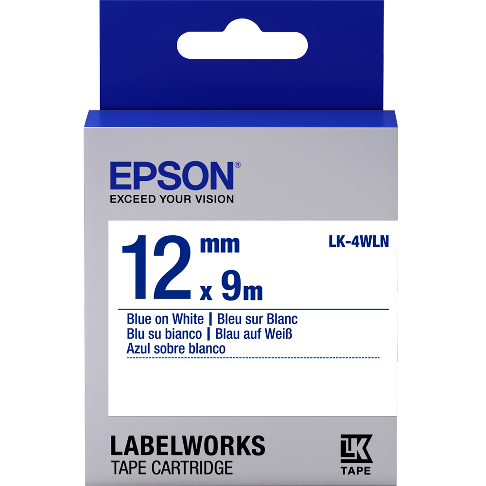 Original Epson Lk-4Wln Label Cartridge Blue White 12Mm (9M) (C53S654022)