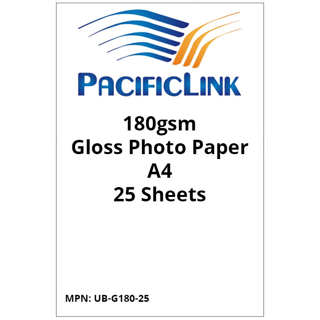 Original Pacific Link A4 180gsm Gloss Photo Paper - 25 Sheets