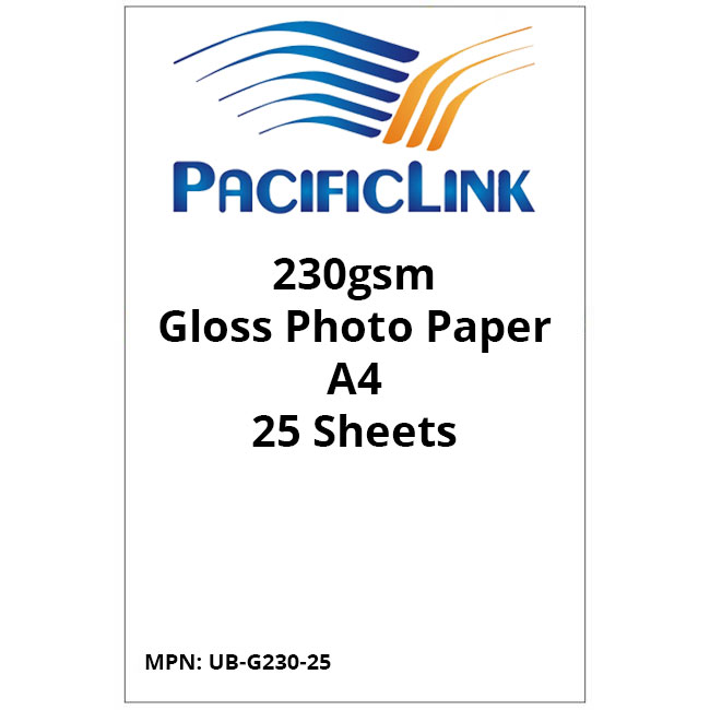 Original Pacific Link A4 230gsm Gloss Photo Paper - 25 Sheets