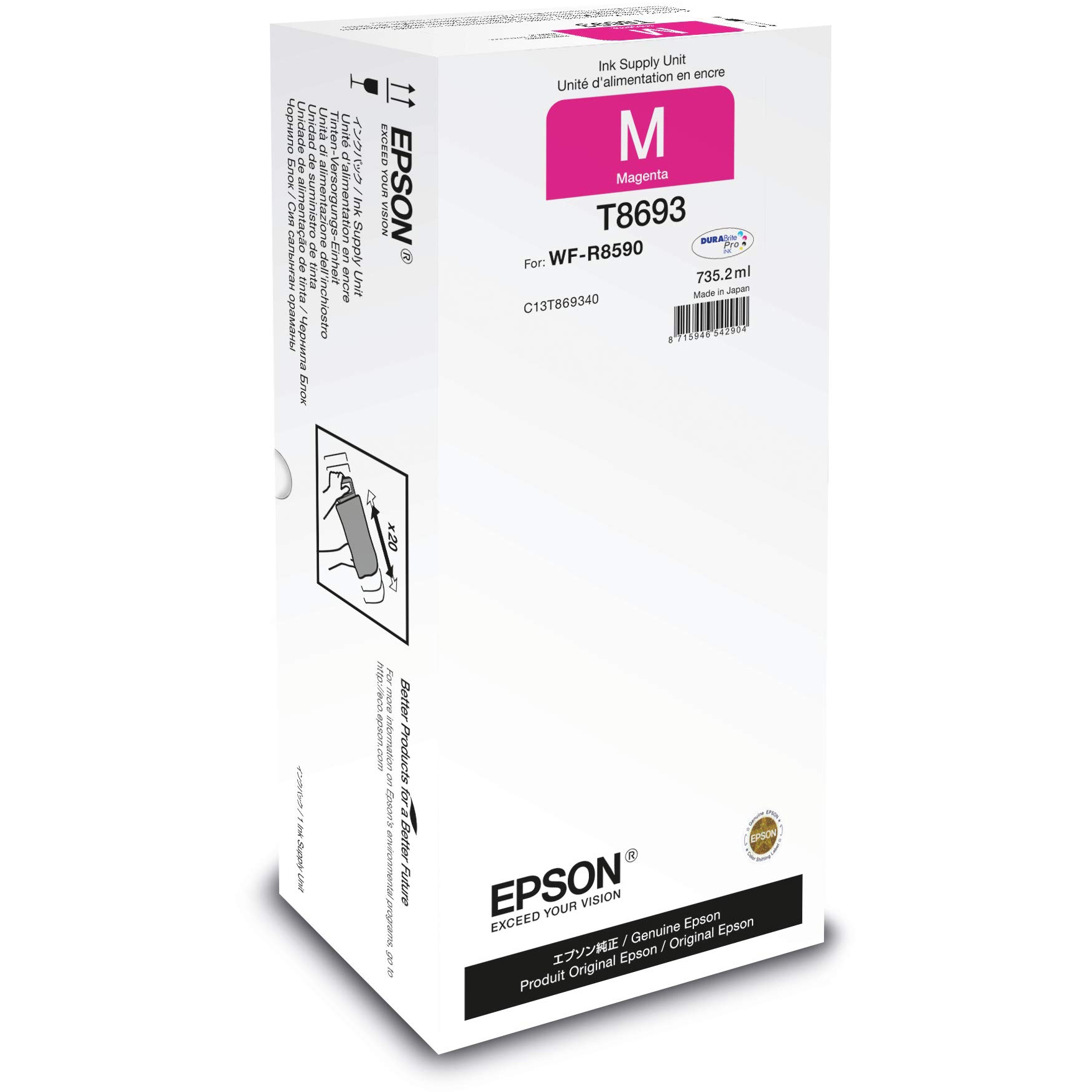 Original Epson T8393 Magenta High Capacity Ink Cartridge (C13T83934N)