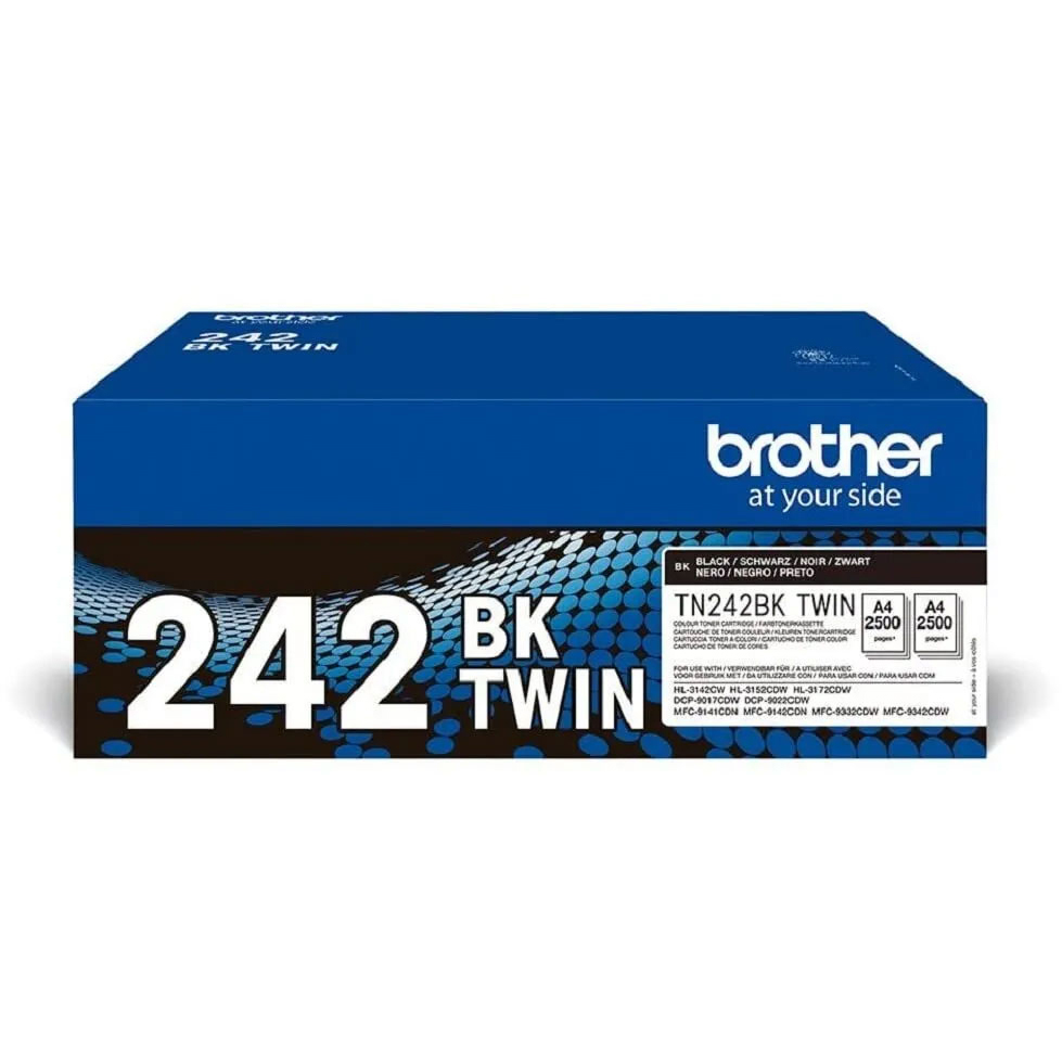 Original Brother Tn242Bk Twin Toner For Dcl (TN242BKTWIN)