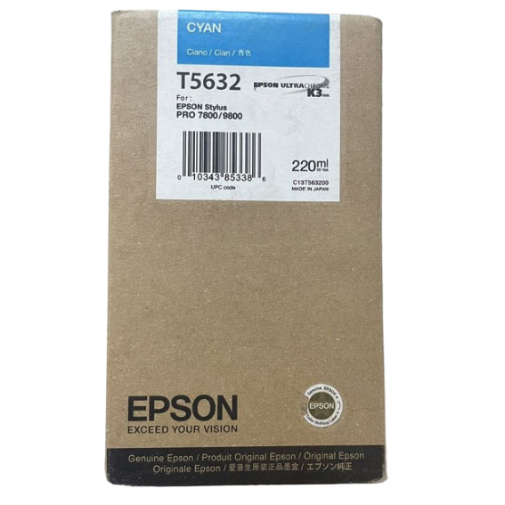 Original Epson T5632 Cyan Ink Cartridge (C13T563200)
