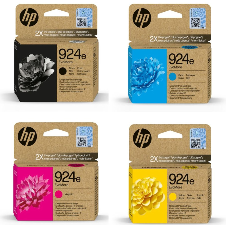 Original HP 924E CMYK Multipack High Capacity Ink Cartridges (4K0V0NE/ 4K0U7NE/ 4K0U8NE/ 4K0U9NE)