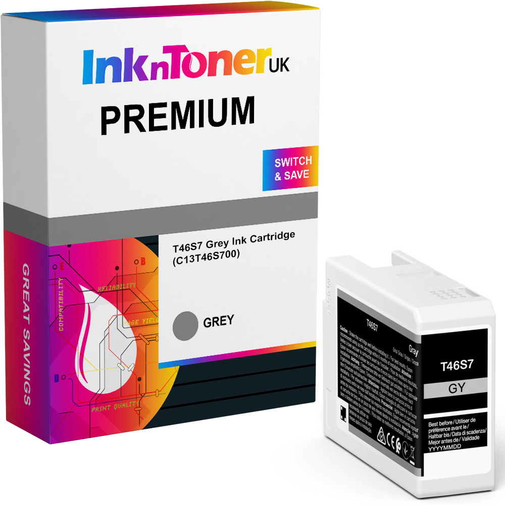 Premium Compatible Epson T46S7 Grey Ink Cartridge (C13T46S700)
