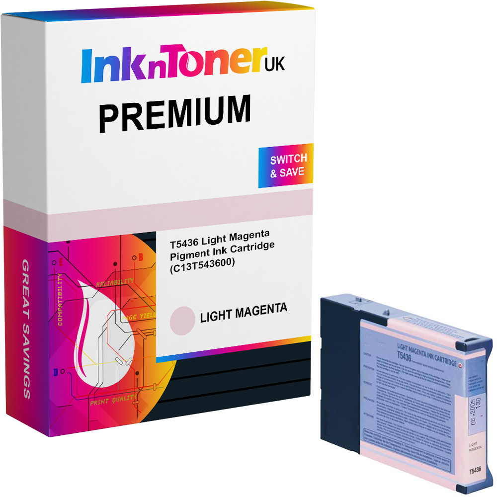 Premium Compatible Epson T5436 Light Magenta Pigment Ink Cartridge (C13T543600)