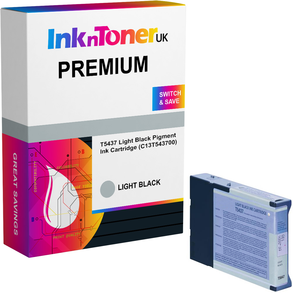 Premium Compatible Epson T5437 Light Black Pigment Ink Cartridge (C13T543700)