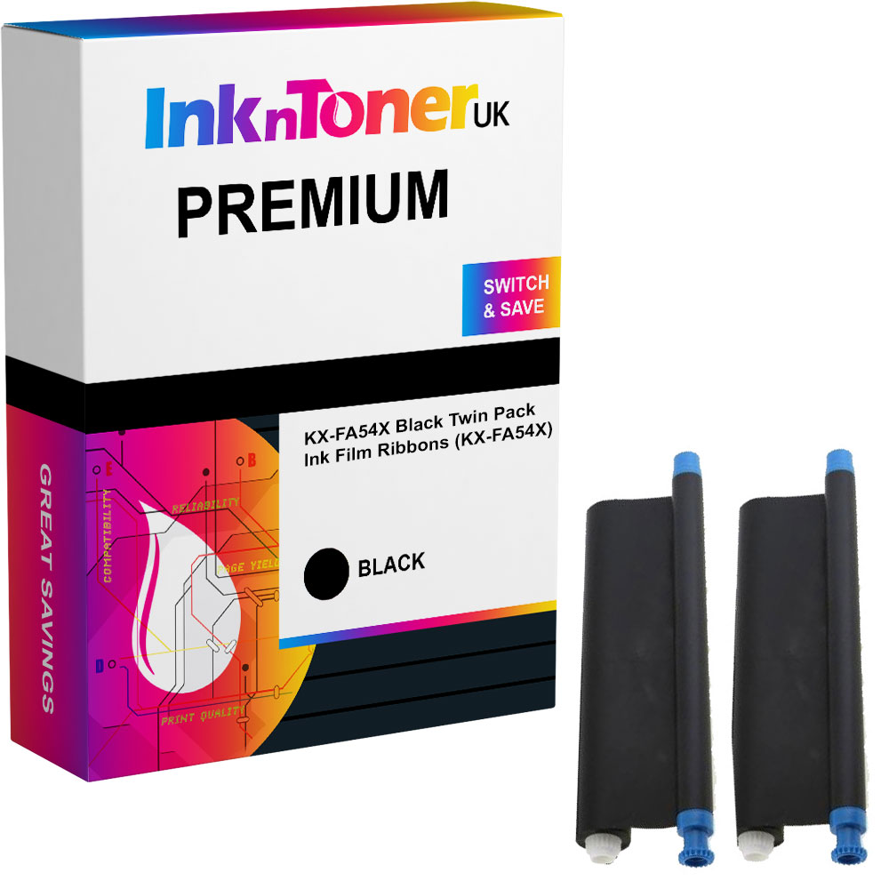 Premium Compatible Panasonic KX-FA54X Black Twin Pack Ink Film Ribbons (KX-FA54X)