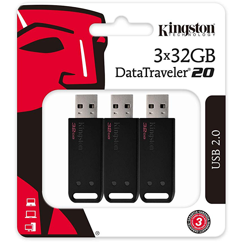Original Kingston DataTraveler 20 32GB USB 2.0 Flash Drive (DT20/32GB-3P)