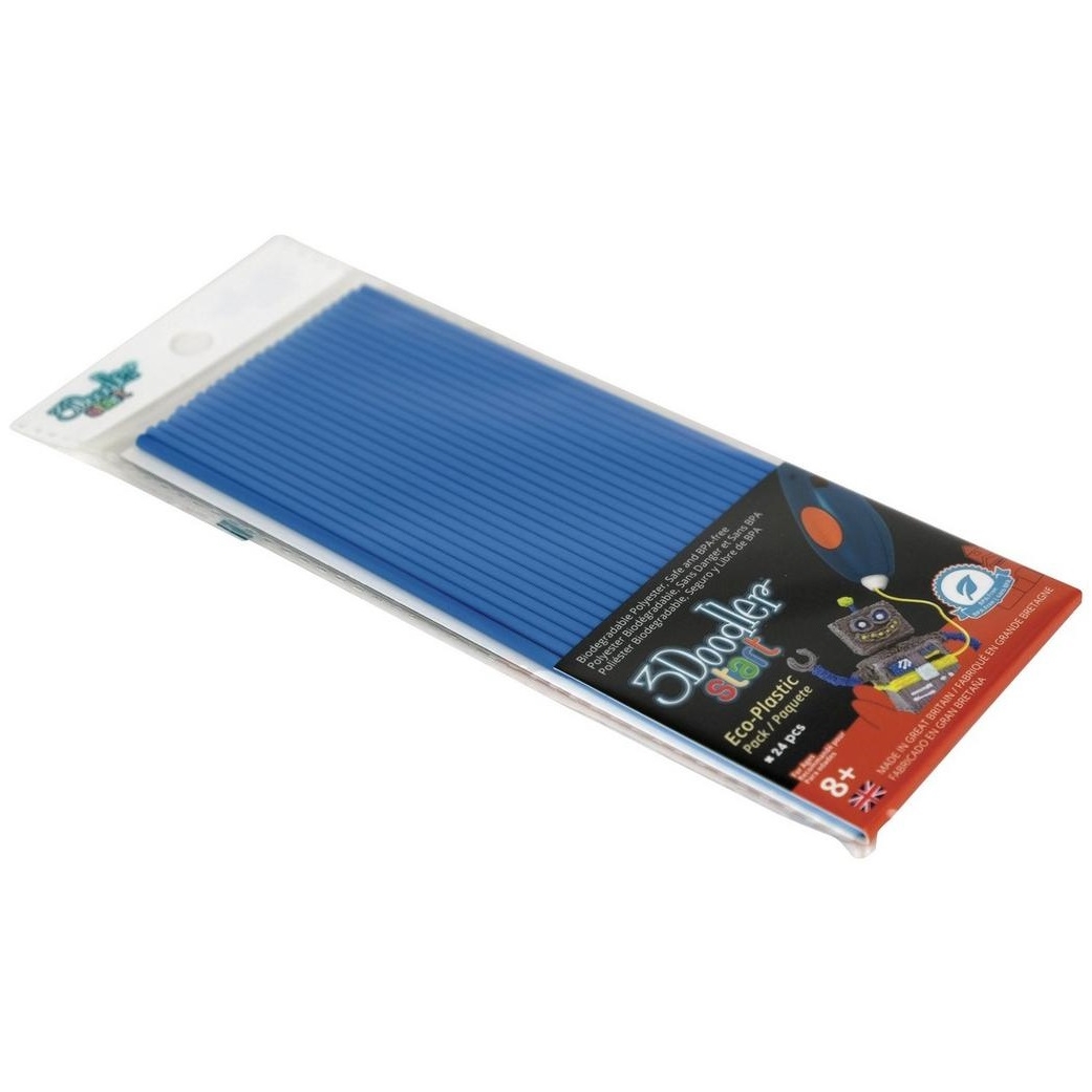 Original 3Doodler 3DS-EC005-BLUE-24 Ocean Blue Eco-Plastic 2.5mm Filament 24 Pack (3DSEC005BLUE24)