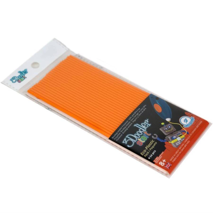 Original 3Doodler 3DS-EC006-ORANGE-24 Tangerine Tang Eco-Plastic 2.5mm Filament 24 Pack (3DSEC006ORANGE24)