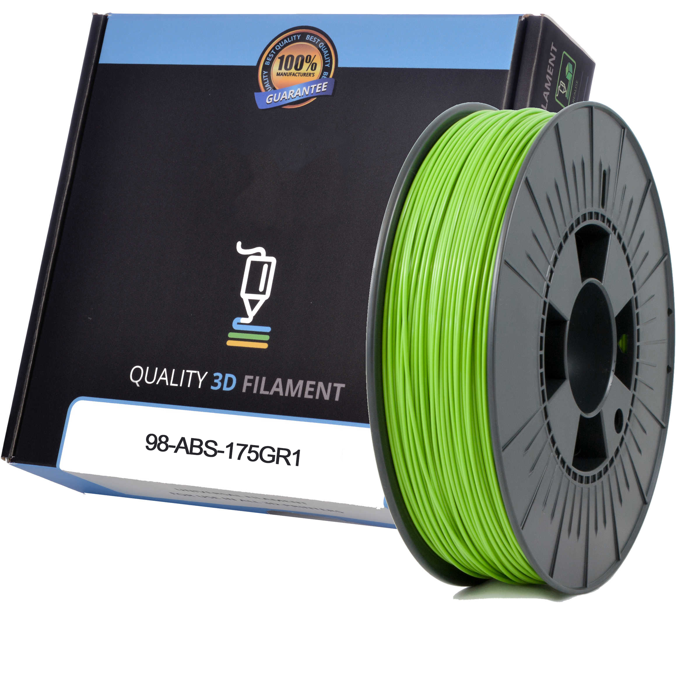 Premium Compatible ABS 1.75mm Apple Green 0.5kg 3D Filament (98-ABS-175GR1)
