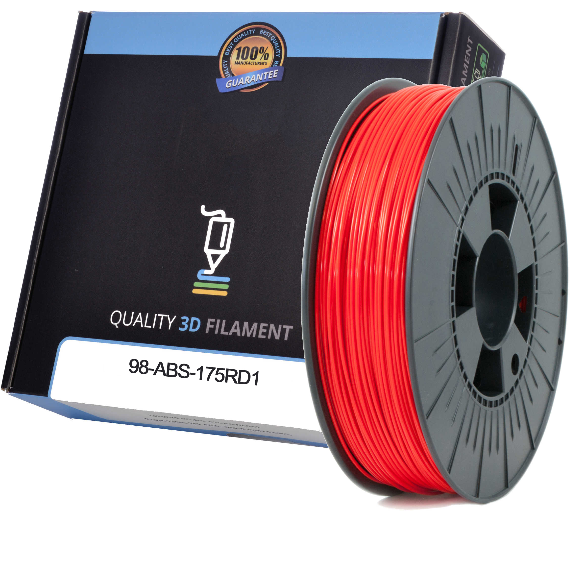 Premium Compatible ABS 1.75mm Red 0.5kg 3D Filament (98-ABS-175RD1)