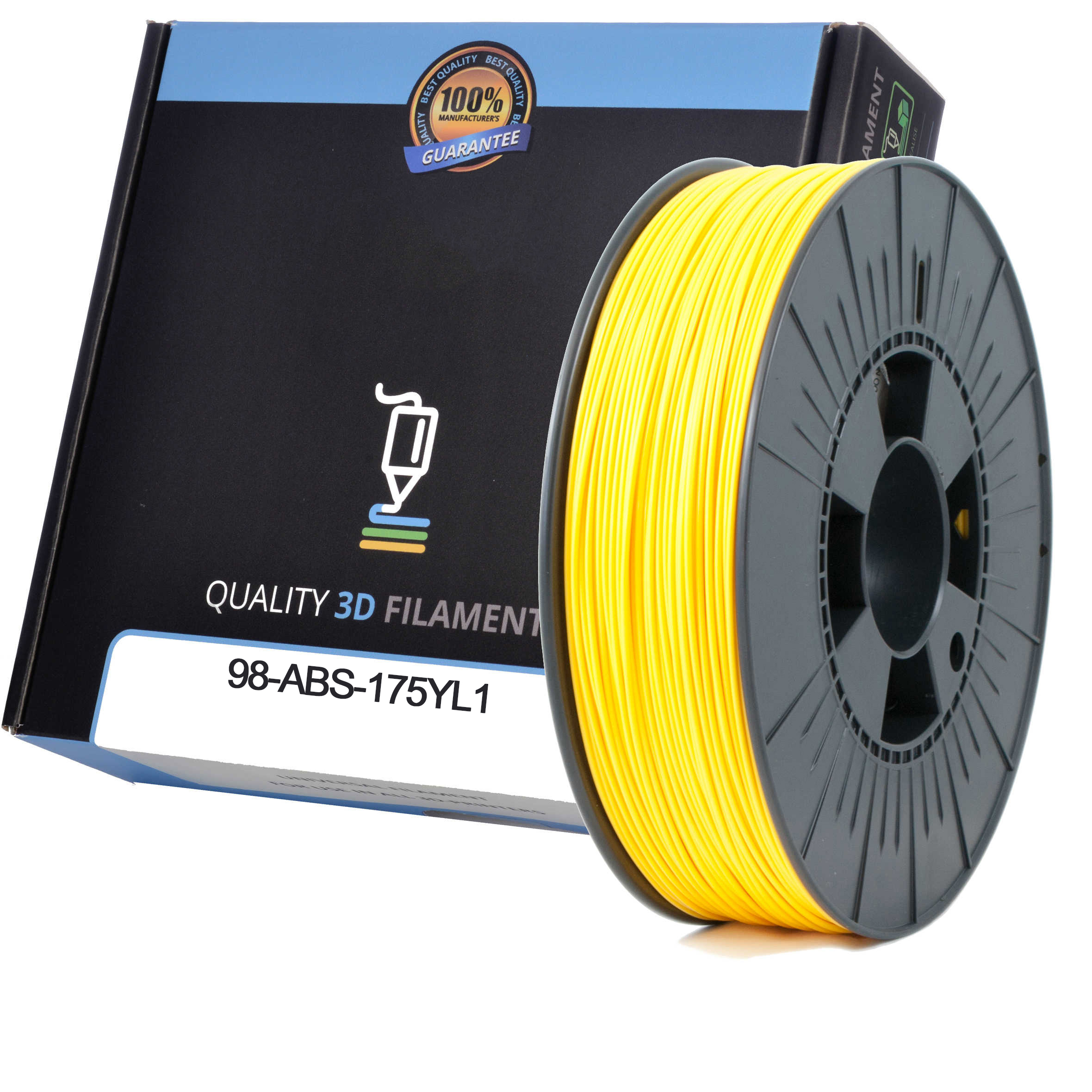Premium Compatible ABS 1.75mm Yellow 0.5kg 3D Filament (98-ABS-175YL1)