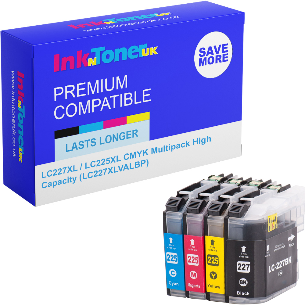 Premium Compatible Brother LC227XL / LC225XL CMYK Multipack High Capacity Ink Cartridges (LC227XLVALBP)