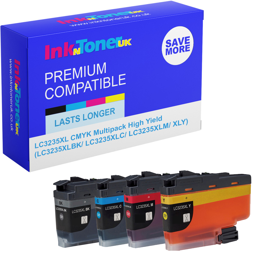 Premium Compatible Brother LC3235XL CMYK Multipack High Capacity Ink Cartridges (LC3235XLBK/ LC3235XLC/ LC3235XLM/ LC3235XLY)