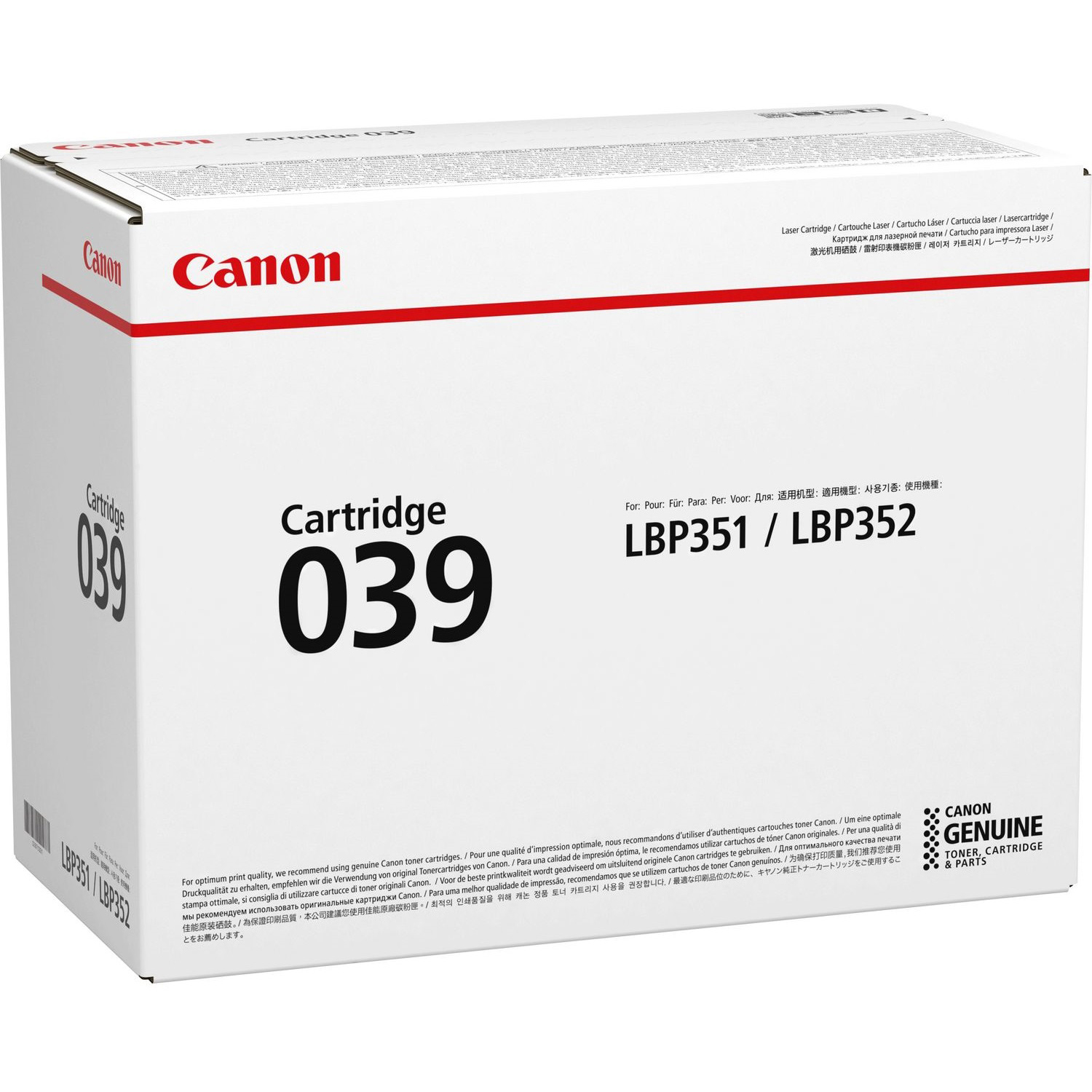Original Canon 039 Black Toner Cartridge (0287C001)