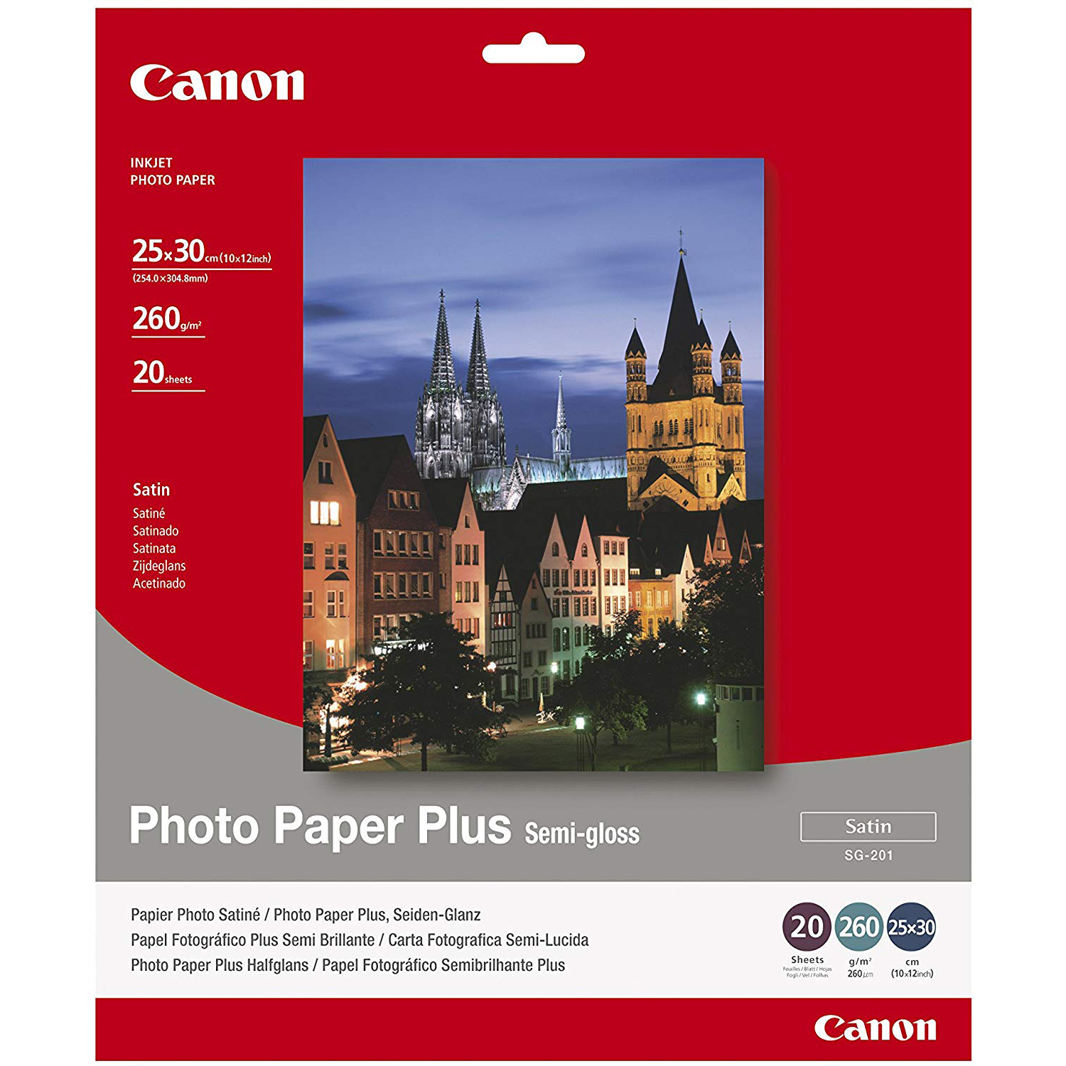 Original Canon SG-201 260gsm 14 x 17in Semi-Gloss Photo Paper Plus - 10 Sheets (SG-201 1686B029)