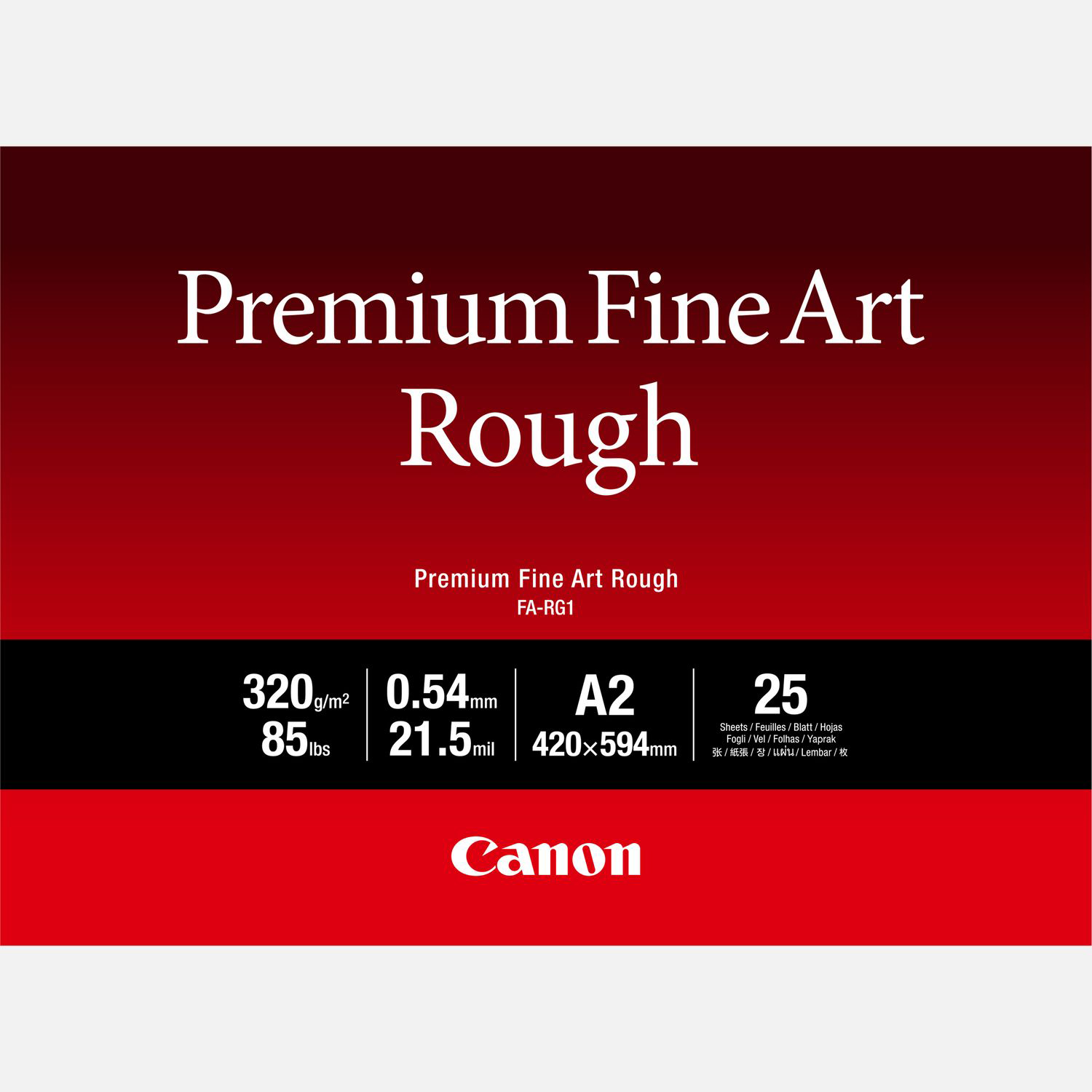 Original Canon FA-RG1 320gsm A2 Premium Fine Art Rough Paper - 25 Sheets (4562C005)