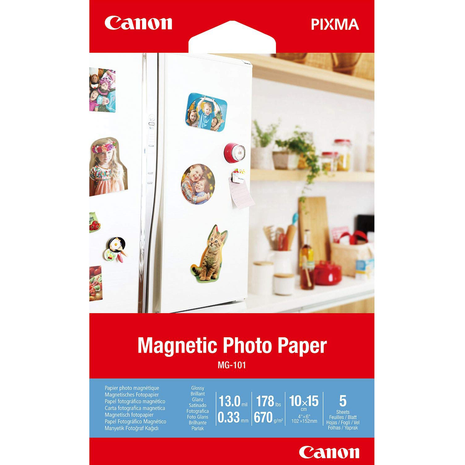 Original Canon MG-101 670gsm 4x6 Magnetic Photo Paper - 5 sheets (3634C002)