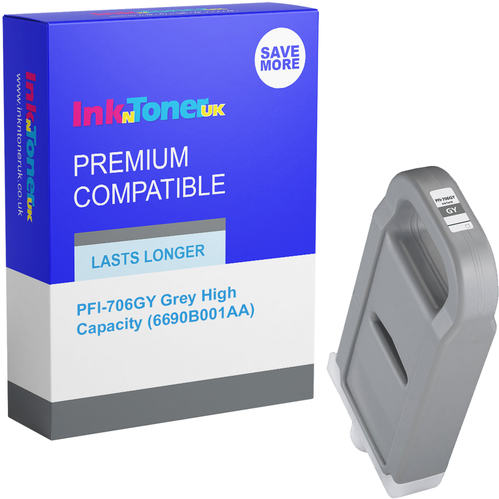 Premium Compatible Canon PFI-706GY Grey High Capacity Ink Cartridge (6690B001AA)