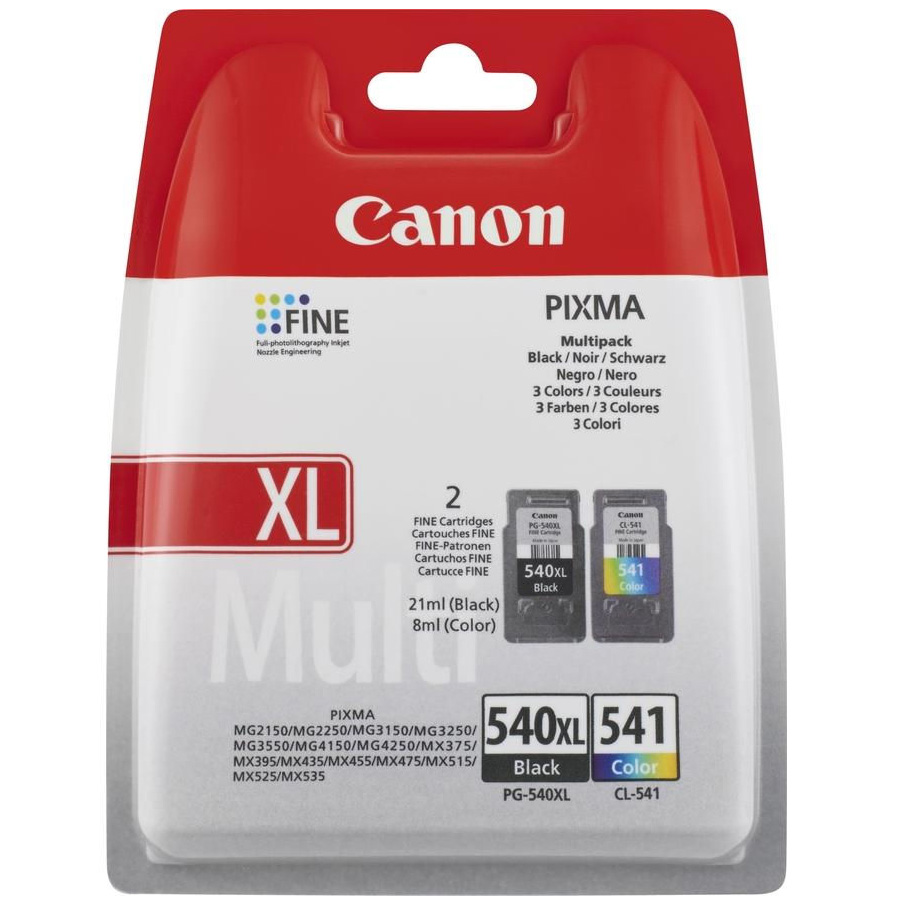 Original Canon PG-540XL / CL-541 Black & Colour Combo Pack Ink Cartridges (5222B012)