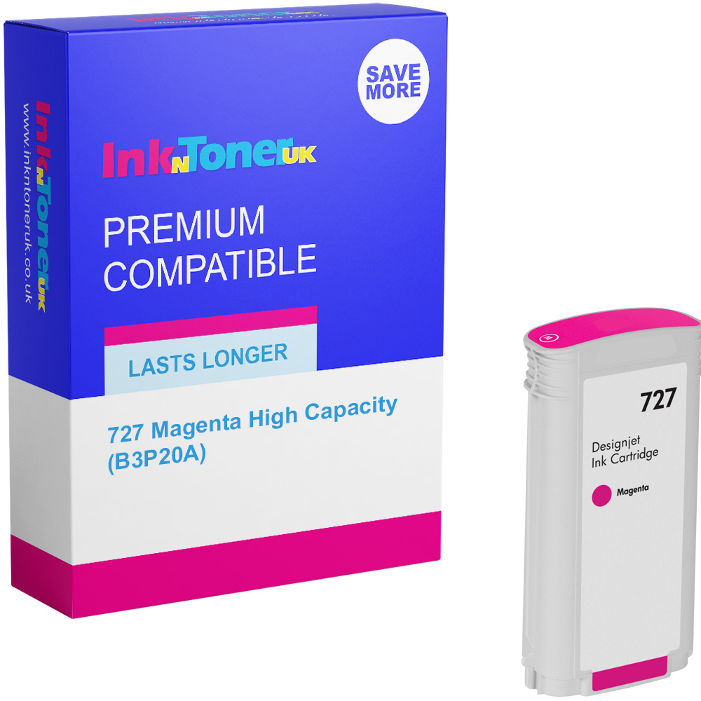 Premium Remanufactured HP 727 Magenta High Capacity Ink Cartridge (B3P20A)