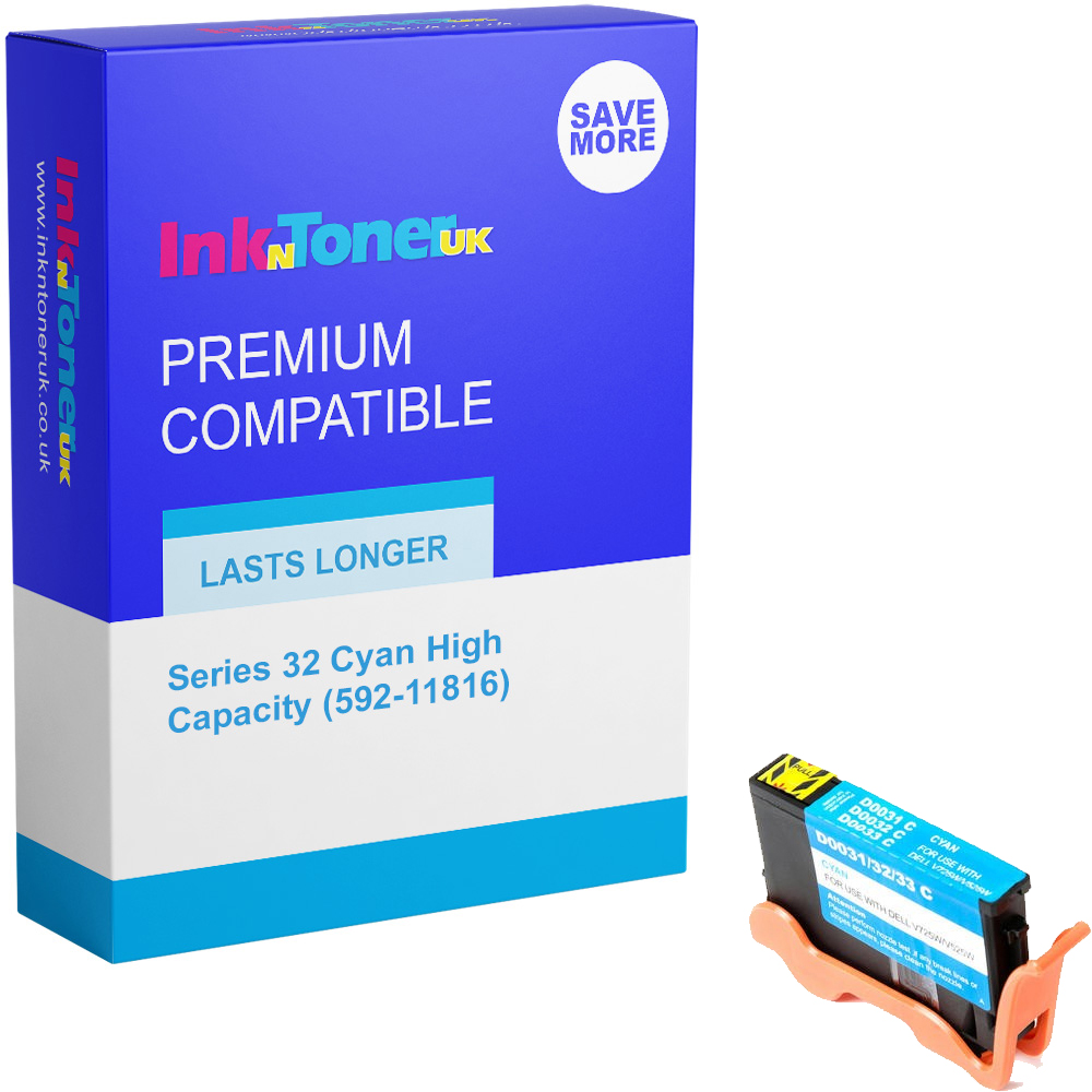 Premium Compatible Dell Series 32 Cyan High Capacity Ink Cartridge (592-11816)