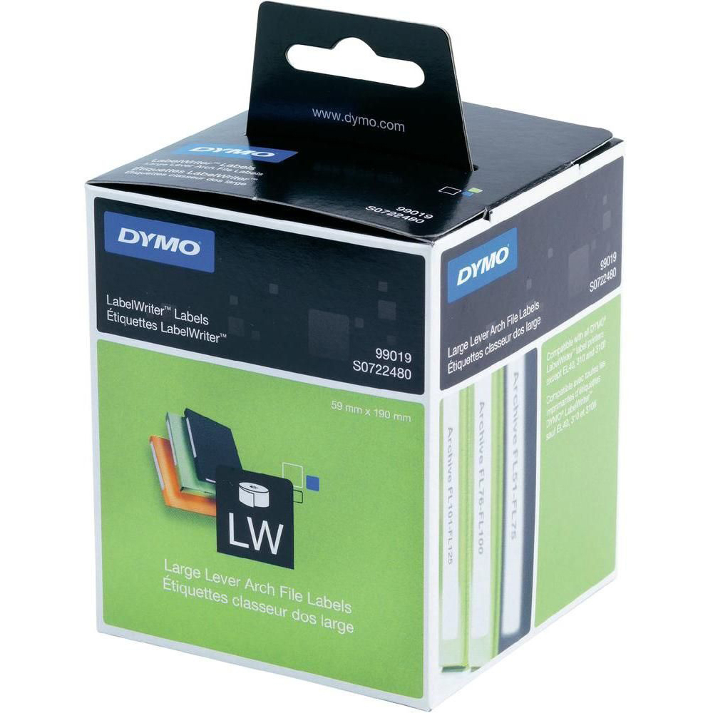 Original Dymo 99019 Large Lever Arch File Labels 190mm x 59mm - 110 Labels (S0722480)