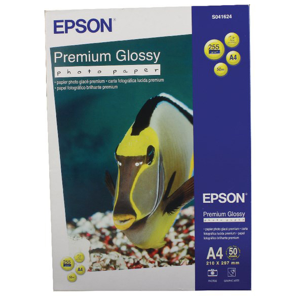 Original Epson 255gsm A4 Premium Glossy Photo Paper - 50 Sheets (C13S041624)