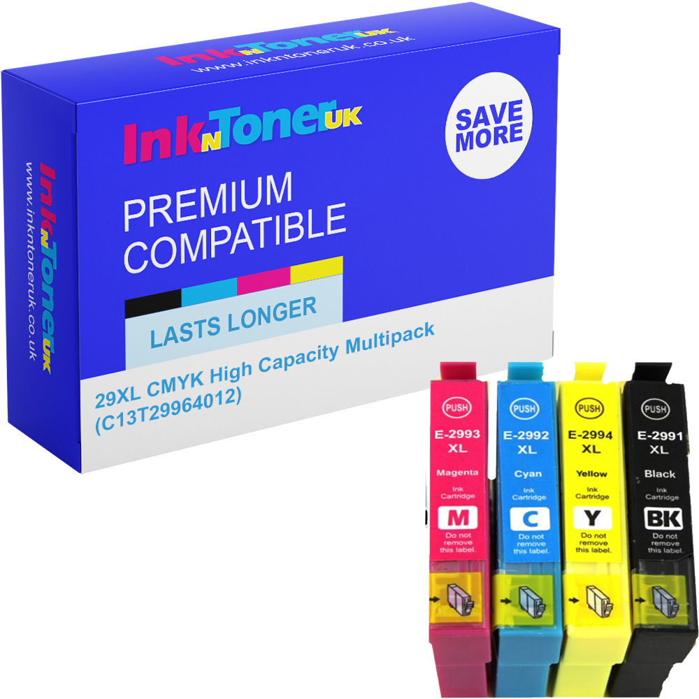 Premium Compatible Epson 29XL CMYK High Capacity Multipack Ink Cartridges (C13T29964012) T2996 Strawberry