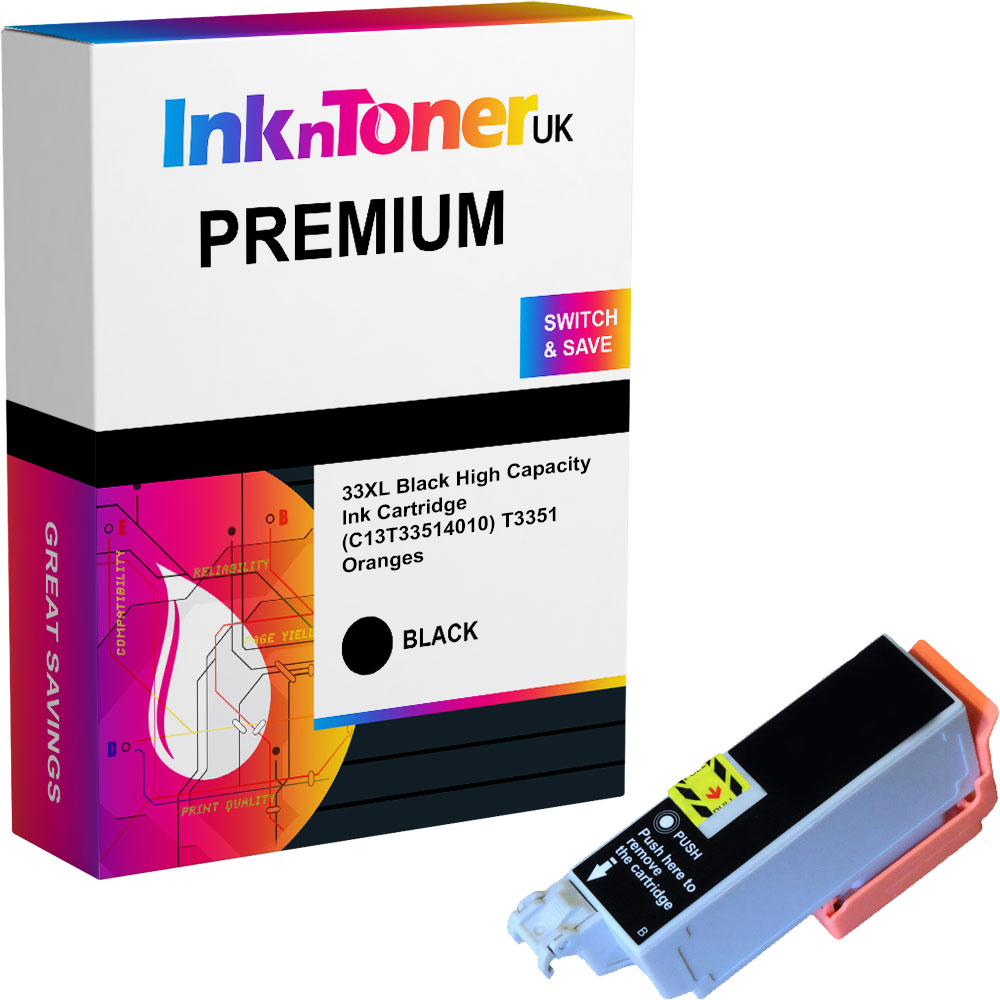 Premium Compatible Epson 33XL Black High Capacity Ink Cartridge (C13T33514010) T3351 Oranges