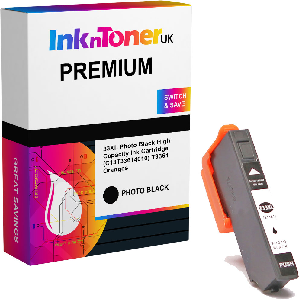 Premium Compatible Epson 33XL Photo Black High Capacity Ink Cartridge (C13T33614010) T3361 Oranges
