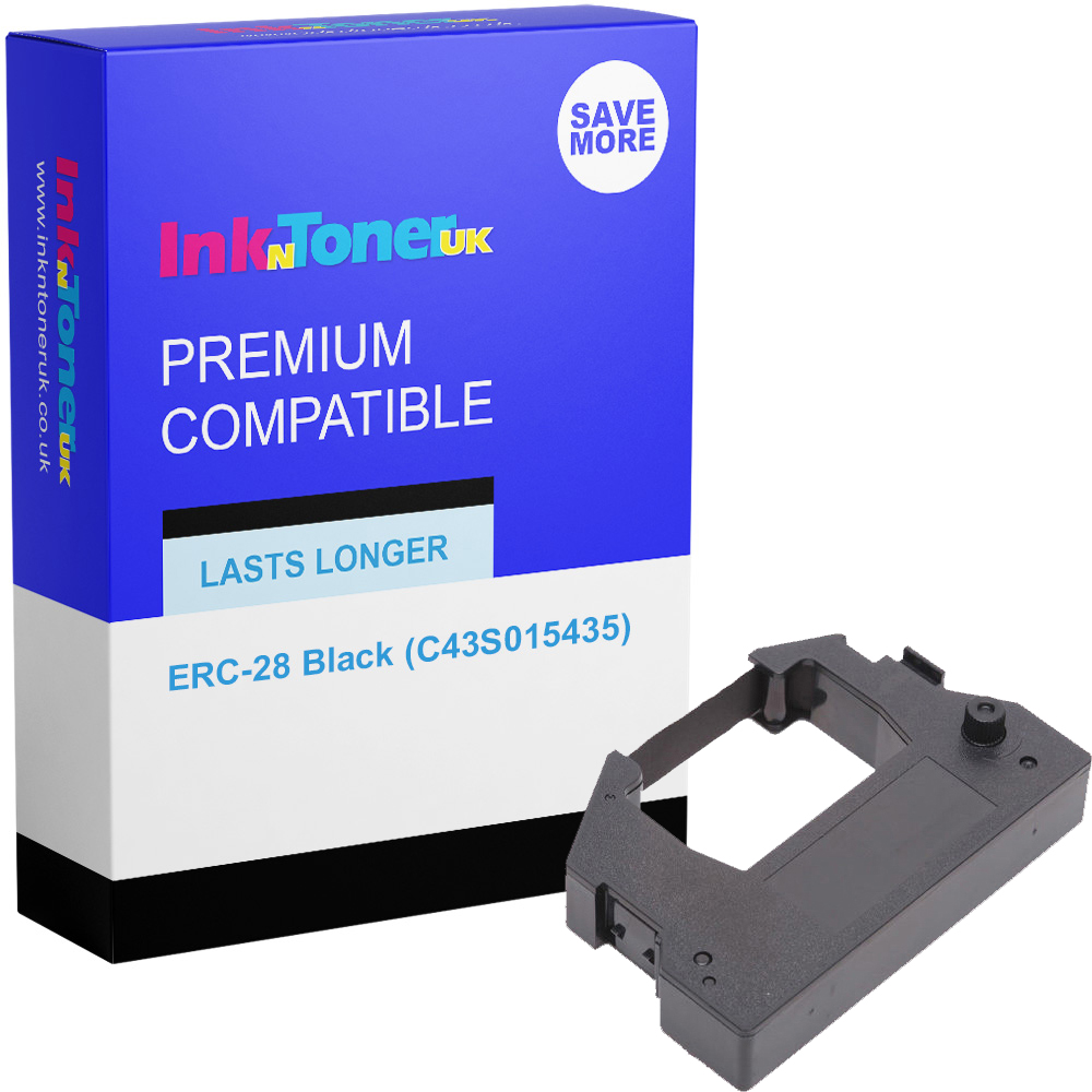 Premium Compatible Epson ERC-28 Black Fabric Ribbon (C43S015435)